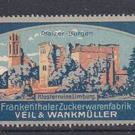alte Reklamemarke - Frankenthaler Zuckerwarenfabrik Veil & Wankmüller- Limburg (0311)