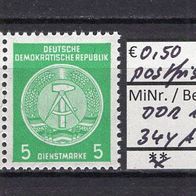 DDR 1957 Dienstmarken für Verwaltungspost B MiNr. 34 y A RWZ postfrisch -3