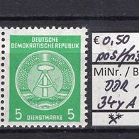 DDR 1957 Dienstmarken für Verwaltungspost B MiNr. 34 y A RWZ postfrisch -4