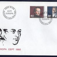 87) Schweiz FDC 1980 - MiNr. 1174-1175 - Europa CEPT - Bedeutende Persönlichkeiten(2)