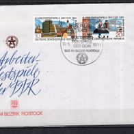 DDR 1980 Arbeiterfestspiele der DDR, Bezirk Rostock MiNr. 2514 - 2515 FDC gestempelt