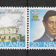 005) Neuseeland 1981 Charles/Diana Mi. Nr. 826/27 postfrisch