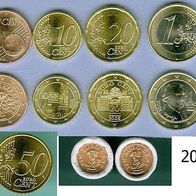 2008 ALLE Umlaufmünzen Österreich 1 Cent bis 2 Euro Prägefrisch