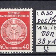 DDR 1957 Dienstmarken für Verwaltungspost B 7. Ausgabe MiNr. 39 y A Y postfrisch RWZ3