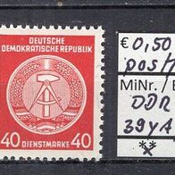 DDR 1957 Dienstmarken für Verwaltungspost B 7. Ausgabe MiNr. 39 y A Y postfrisch RWZ6