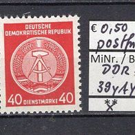 DDR 1957 Dienstmarken für Verwaltungspost B 7. Ausgabe MiNr. 39 y A Y postfrisch RWZ7