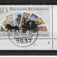 BRD/Bund 1986 Tag der Briefmarke Mi. Nr. 1300 Ecke mit Formnummer 2 gestempelt