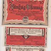 Hamm-Westfalen-Notgeld 10-25-50 Pfennig vom 01.10.1921 roter Untergrund 3Scheine