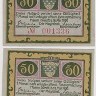 Hamm-Westfalen-Notgeld 50-50 Pfennig vom 18.05.1920 verschiedene Bilder 2Scheine