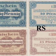 Hannover-Notgeld 25-50 Pfennig vom 01.12.1919 Kz. E158699 und E379239 2Scheine,