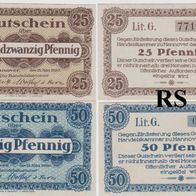 Hannover-Notgeld 25-50 Pf.v.15.03.1920 Kz. Lit.G.010777 und Lit.G.771106 2Scheine