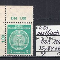 DDR 1958 Dienstmarken für Verwaltungspost B MiNr. 35 y B Y postfrisch ER oli