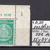 DDR 1958 Dienstmarken für Verwaltungspost B MiNr. 35 y B Y postfrisch ER ore