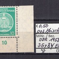 DDR 1958 Dienstmarken für Verwaltungspost B MiNr. 35 y B Y postfrisch ER ure