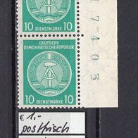 DDR 1958 Dienstmarken für Verwaltungspost B Paar MiNr. 35 y B Y postfrisch BN 17403