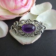 Amethyst Brosche Silber 835/ Vintage