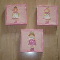 3x niedliche Prinzessinnen - Bilder 20x20 cm echt süß NEU (0415)