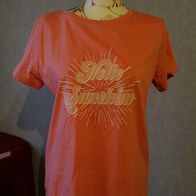 Janina Damen Tshirt Gr.40 apricot Motiv Neu mit Etik