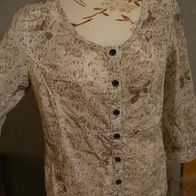 Cecil Damen Marken Baumwoll Bluse Gr.40 M beige gemustert