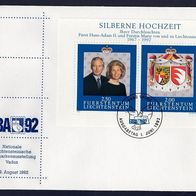 117) Liechtenstein FDC 1992 - Block 14 mit MiNr. 1039-1040 - Silberne Hochzeit 1992