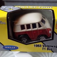Welly Q Collection 1963 Volkswagen T1 Bus weiss/ rot