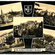 ALT ! DDR Ansichtskarte Blankenburg/ Harz (Rathaus Regenstein Schloß Teufelsbad)