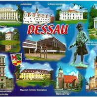 Ansichtskarte DESSAU : Bauhaus, Denkmal Fürst Leopold I., Georgium, Luisium ...