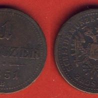 Österreich 1 Kreuzer 1851 B lesen