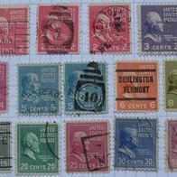 1938, USA, stamps series: „Presidential Issue” (22 pcs)