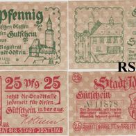 Idstein-Notgeld 25-50 Pfennig ohne Datum Kz. 11878 und 31670, 2Scheine