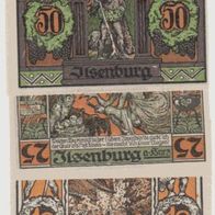 Ilsenburg-Notgeld 10-25-50 Pfennige vom 01.06.1921, 3Scheine