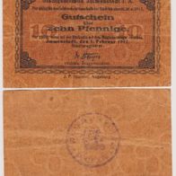 Immenstadt-Notgeld10 Pf. vom 01.02.1917 bis 30.06.1917 stark gebrauchte Erhaltung