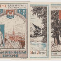 Itzehoe-Notgeld 50-75-100 Pfennig bis 09.1921 historische Bilder ,3Scheine