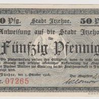 Itzehoe-Notgeld 50 Pfennig vom 01.10.1918 rote Kz. 07265,