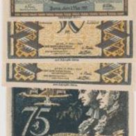 Jena-Notgeld 10-25-2x50-3x75 Pfennige vom 01.05.1921, 7Scheine Serie