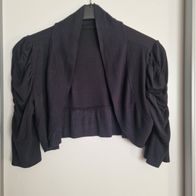 Bolero Jacke schwarz geraffte Ärmel Gr. 42