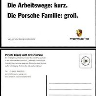 Reklame-Postkarte "Hierarchien, Arbeitswege, Familie" von / für Porsche in Leipzig