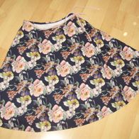 Rock midi ausgestellt Stretch Blumen bunt S Neu Etikett