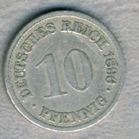 Kaiserreich 10 Pfennig 1896 F