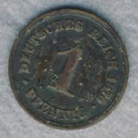 Kaiserreich 1 Pfennig 1876 B