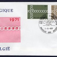 2) Belgien FDC 1971 - MiNr. 1633-1634 - Europa CEPT 1971