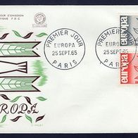 1) Frankreich FDC 1965 - MiNr. 1521-1522 - Europa CEPT 1965