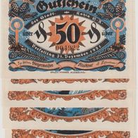 Kahla-Notgeld 5x50 Pfennig bis 31.12.1921, Weihnachtsmotiv 5Scheine