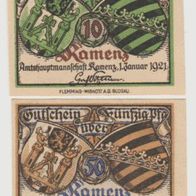 Kamenz-Notgeld 10-50 Pfennige vom 01.01.1921, 2Scheine