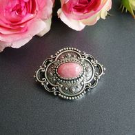 Brosche mit Rhodochrosit, Silber 835