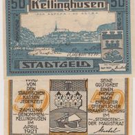 Kellinghusen-Notgeld 20-50 Pfennig vom 04.1921, 2Scheine