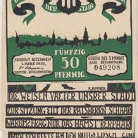 Kitzingen-Notgeld 6x50 Pfennige vom 01.03.1921, 6Scheine