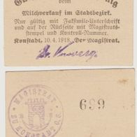 Konstadt-Schlesien-Notgeld 14 Pfennige vom 10.04.1918 Milchverkauf,