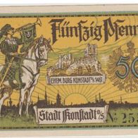 Konstadt-Schlesien-Notgeld 50 Pfennige vom 20.03.1921
