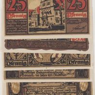 Kronach-Notgeld 3x25-3x50 Pfennige von 1921, 6Scheine